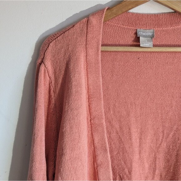 Chico's Cotton Blend Button Down Cardigan - Picture 3 of 8